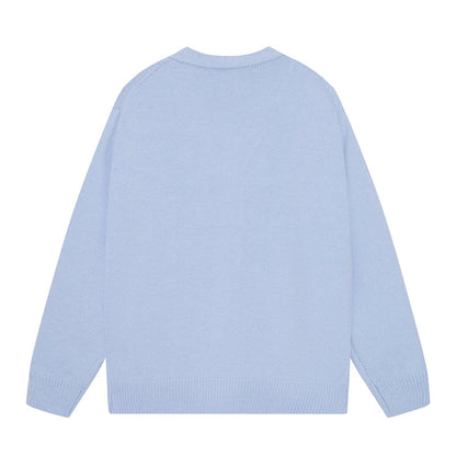 AMRI Cotton V-Neck Bones Cardigan Sweater Blue