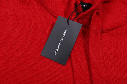 AMRI Red Core Knitted Sweater Hoodie