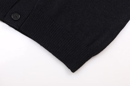 AMRI Black Core Knitted Sweater Hoodie