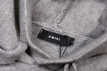 AMRI Grey Core Knitted Sweater Hoodie