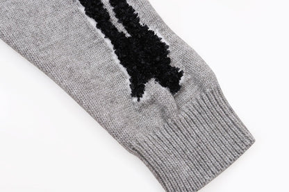 AMRI Grey Core Knitted Sweater Hoodie