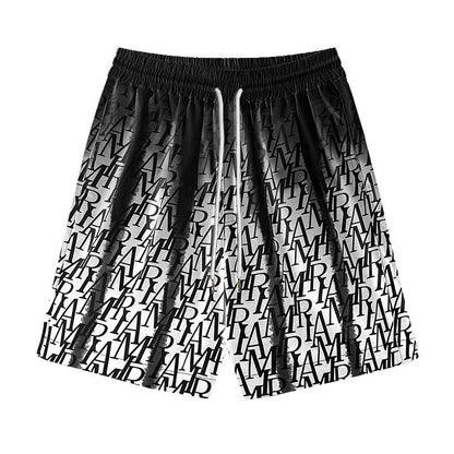 AMRI logo-print gradient silk shorts