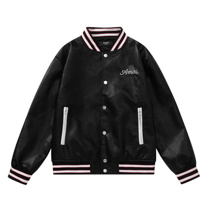 AMRI Club Leather Varsity Jacket