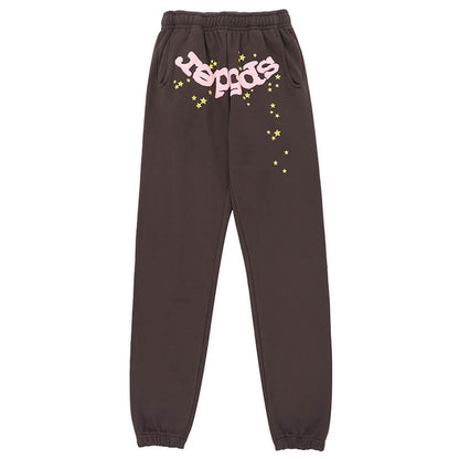 Sp5der Classic Flame Logo Graffiti Pant-Brown #146