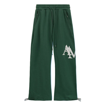 AMRI Leather Logo Cotton-Jersey Pant