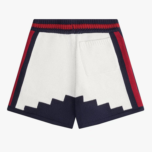 RHUDE Saint Croix Straight-Leg Logo-Appliqu茅d Intarsia Cotton Drawstring Shorts